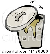 Cartoon Of A Smelly Trash Can Royalty Free Vector Illustration by lineartestpilot