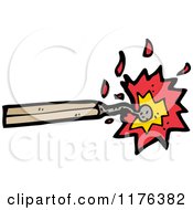 Cartoon Of A Burning Match Royalty Free Vector Illustration by lineartestpilot