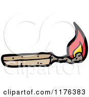 Cartoon Of A Burning Match Royalty Free Vector Illustration