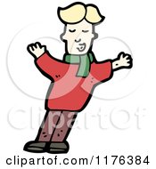 Cartoon Of A Man Wearing A Red Sweater Royalty Free Vector Illustration by lineartestpilot
