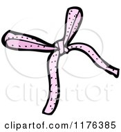 Cartoon Of A Purple Bow Royalty Free Vector Illustration by lineartestpilot