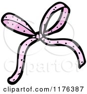 Cartoon Of A Purple Bow Royalty Free Vector Illustration by lineartestpilot