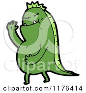 Cartoon Of A Green Webbed Monster Royalty Free Vector Illustration