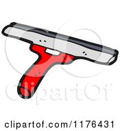 Cartoon Of A Red Squeegee Royalty Free Vector Illustration