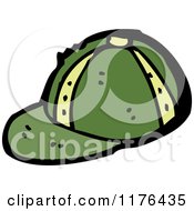 Cartoon Of A Green And Yellow Baseball Cap Royalty Free Vector Illustration by lineartestpilot
