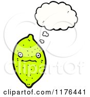 Cartoon Of A Lime With A Thought Bubble Royalty Free Vector Illustration by lineartestpilot