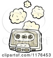 Cartoon Of A Smoking Cassette Tape Royalty Free Vector Illustration