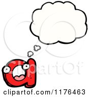 Cartoon Of The Alphabet Letter A With A Conversation Bubble Royalty Free Vector Illustration