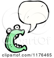 Cartoon Of The Alphabet Letter C With A Conversation Bubble Royalty Free Vector Illustration