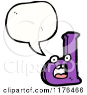 Cartoon Of The Alphabet Letter D With A Conversation Bubble Royalty Free Vector Illustration