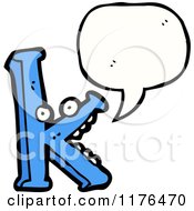 Cartoon Of The Alphabet Letter K With A Conversation Bubble Royalty Free Vector Illustration