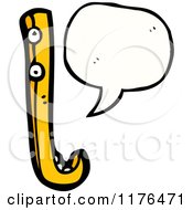 Cartoon Of The Alphabet Letter L With A Conversation Bubble Royalty Free Vector Illustration