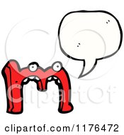 Cartoon Of The Alphabet Letter M With A Conversation Bubble Royalty Free Vector Illustration