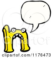 Cartoon Of The Alphabet Letter N With A Conversation Bubble Royalty Free Vector Illustration