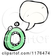 Cartoon Of The Alphabet Letter O With A Conversation Bubble Royalty Free Vector Illustration