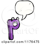Poster, Art Print Of The Alphabet Letter P With A Conversation Bubble