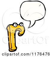 Cartoon Of The Alphabet Letter R With A Conversation Bubble Royalty Free Vector Illustration