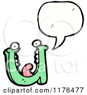 Cartoon Of The Alphabet Letter U With A Conversation Bubble Royalty Free Vector Illustration