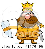 Cartoon Of A Depressed King Knight Royalty Free Vector Clipart