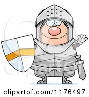 Cartoon Of A Waving Armoured Knight Royalty Free Vector Clipart