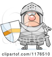 Cartoon Of A Depressed Armoured Knight Royalty Free Vector Clipart