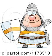 Cartoon Of A Waving Knight Royalty Free Vector Clipart