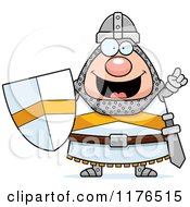 Cartoon Of A Smart Knight With An Idea Royalty Free Vector Clipart