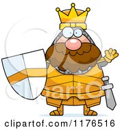 Cartoon Of A Waving King Knight Royalty Free Vector Clipart