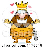 Cartoon Of A Loving King Knight Royalty Free Vector Clipart