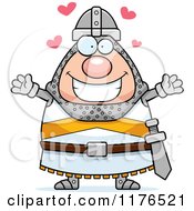 Cartoon Of A Loving Knight Wanting A Hug Royalty Free Vector Clipart