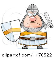Poster, Art Print Of Mad Knight Holding A Sword And Shield