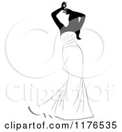 Poster, Art Print Of Black And White Bride In A Mermaid Gown Holding Her Arms Above Her Head