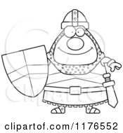 Cartoon Of A Black And White Happy Knight Royalty Free Vector Clipart