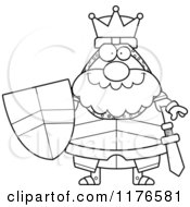Cartoon Of A Black And White Happy King Knight Royalty Free Vector Clipart