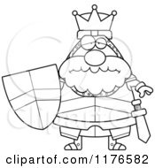 Cartoon Of A Black And White Depressed King Knight Royalty Free Vector Clipart