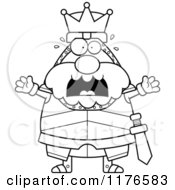 Cartoon Of A Black And White Screaming King Knight Royalty Free Vector Clipart