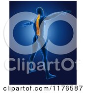 Poster, Art Print Of 3d Xray Man With A Glowing Spine Standing With His Arms Out
