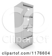 Poster, Art Print Of 3d Metal Office Filing Cabinet Tower