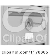 Poster, Art Print Of 3d Skeleton Key In The Lock Of A Secured Filing Cabinet