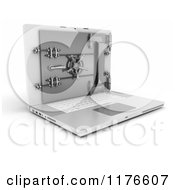 Poster, Art Print Of 3d Secure Laptop Computer With A Secured Vault Safe