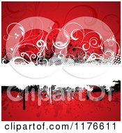 Grungy Red Background With A Text Bar And Vines