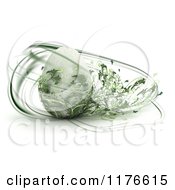 Poster, Art Print Of 3d Easter Egg With Abstract Green Foliage Swirling Around It