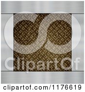 Clipart Of A 3d Grungy Diamond Plate Background With Shiny Borders Royalty Free CGI Illustration