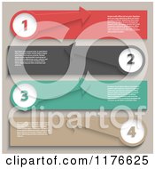 Clipart Of Colorful Numbered Infographics Layouts With Sample Text Royalty Free Vector Illustration by KJ Pargeter
