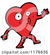 Cartoon Of A Whistling Red Heart Royalty Free Vector Illustration