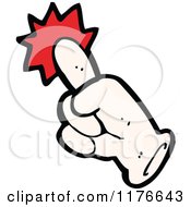 Cartoon Of A Severed Hand Pointing Royalty Free Vector Illustration