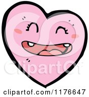 Cartoon Of A Happy Pink Heart Royalty Free Vector Illustration