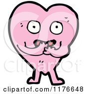 Cartoon Of A Shy Pink Heart With Arms And Legs Royalty Free Vector Illustration