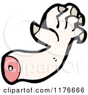Cartoon Of A Severed Hand With Claws Royalty Free Vector Illustration by lineartestpilot