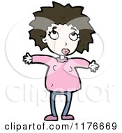 Poster, Art Print Of Young Girl In A Pink Sweater